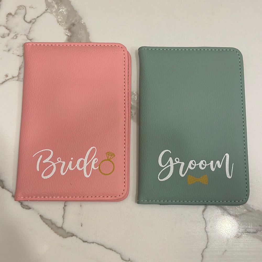 Bride and Groom passport holders
